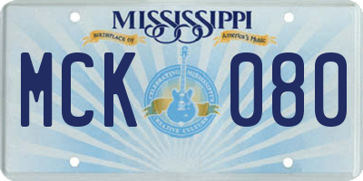 MS license plate MCK080