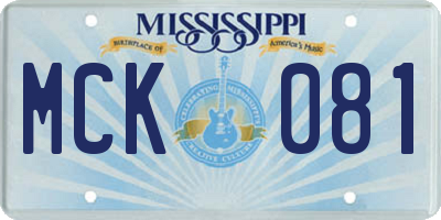 MS license plate MCK081