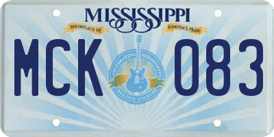 MS license plate MCK083