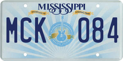 MS license plate MCK084