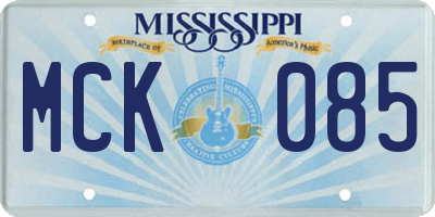 MS license plate MCK085