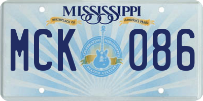 MS license plate MCK086