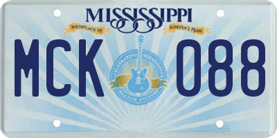 MS license plate MCK088