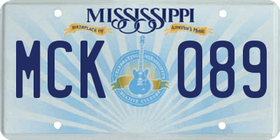 MS license plate MCK089