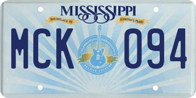 MS license plate MCK094