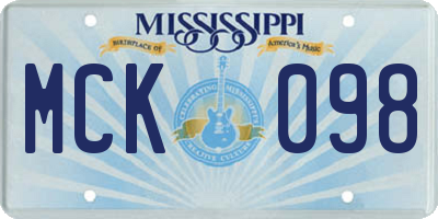 MS license plate MCK098