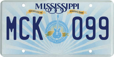 MS license plate MCK099