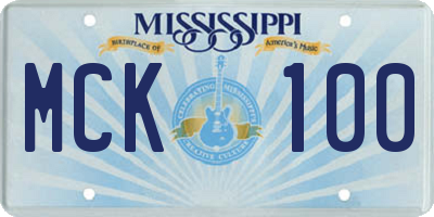 MS license plate MCK100