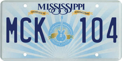 MS license plate MCK104