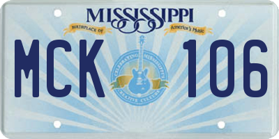 MS license plate MCK106
