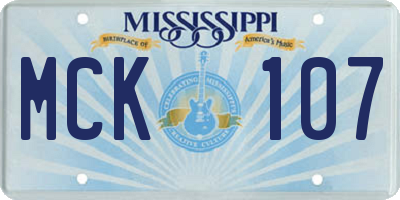 MS license plate MCK107