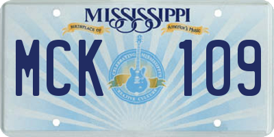 MS license plate MCK109