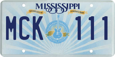 MS license plate MCK111