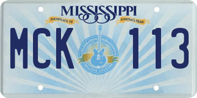 MS license plate MCK113