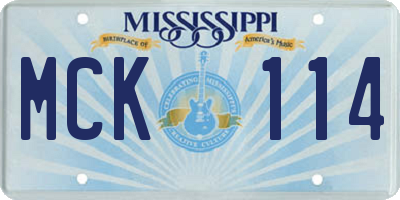 MS license plate MCK114