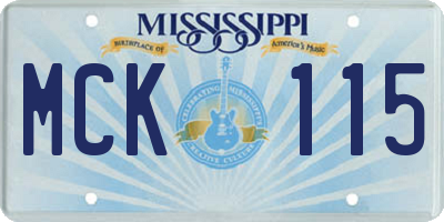 MS license plate MCK115