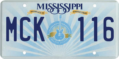 MS license plate MCK116