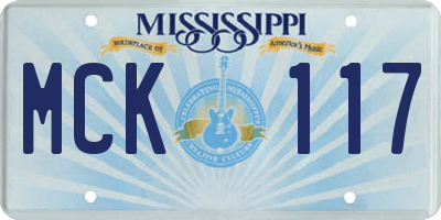 MS license plate MCK117