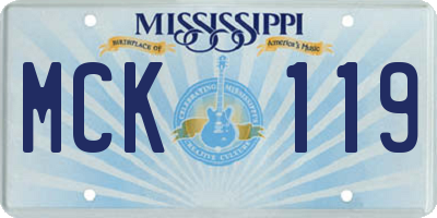 MS license plate MCK119