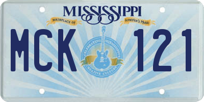 MS license plate MCK121