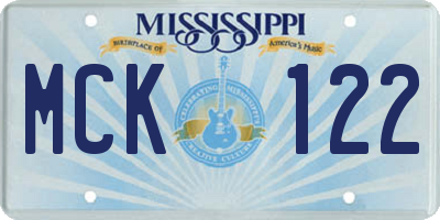 MS license plate MCK122