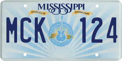MS license plate MCK124