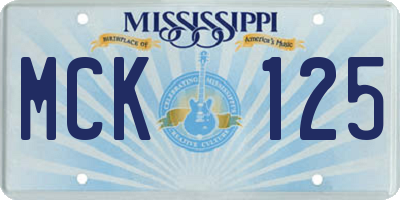 MS license plate MCK125