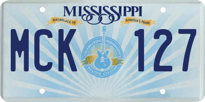 MS license plate MCK127