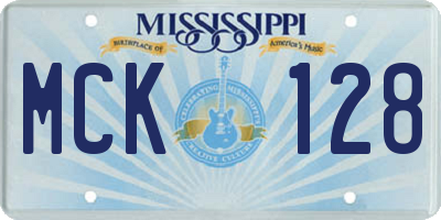 MS license plate MCK128