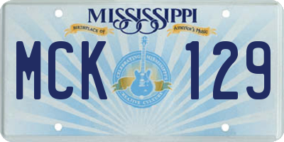 MS license plate MCK129
