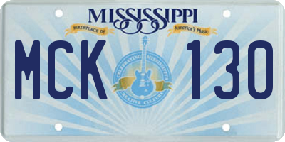 MS license plate MCK130