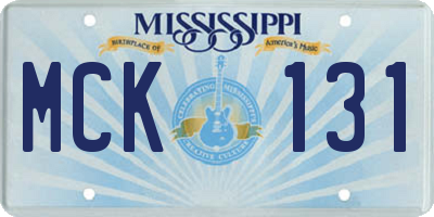 MS license plate MCK131