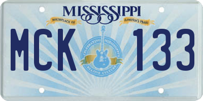 MS license plate MCK133