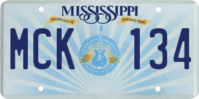 MS license plate MCK134