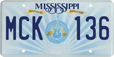 MS license plate MCK136