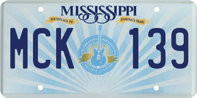 MS license plate MCK139