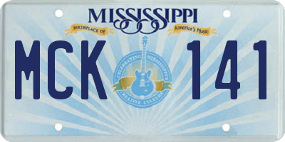 MS license plate MCK141