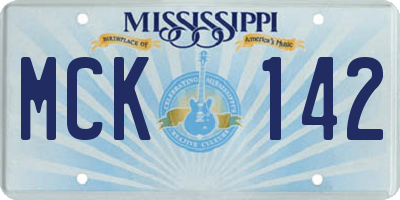 MS license plate MCK142