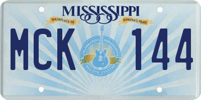 MS license plate MCK144