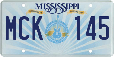 MS license plate MCK145