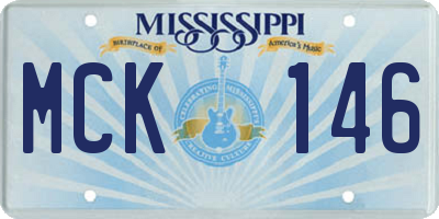 MS license plate MCK146