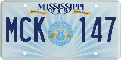 MS license plate MCK147
