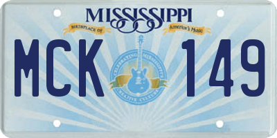 MS license plate MCK149