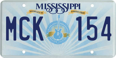 MS license plate MCK154