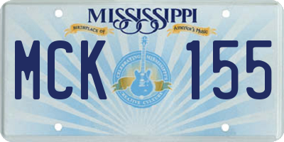 MS license plate MCK155