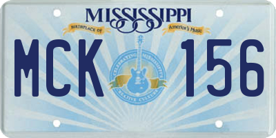 MS license plate MCK156