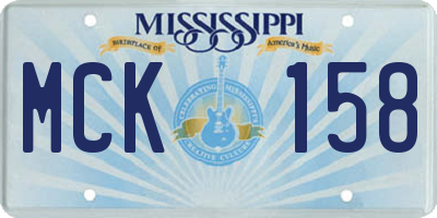 MS license plate MCK158