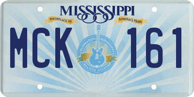 MS license plate MCK161
