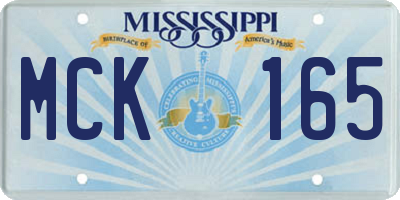 MS license plate MCK165