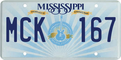 MS license plate MCK167